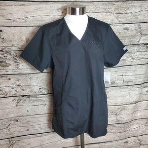 Black nursing scrub nurse fundamentals top Size Large